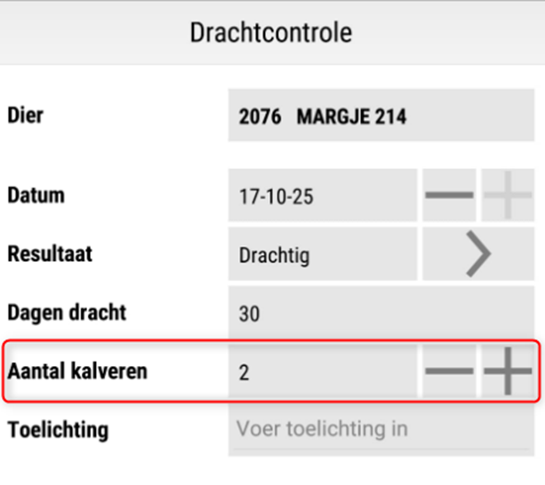 uniform app dracht invoeren