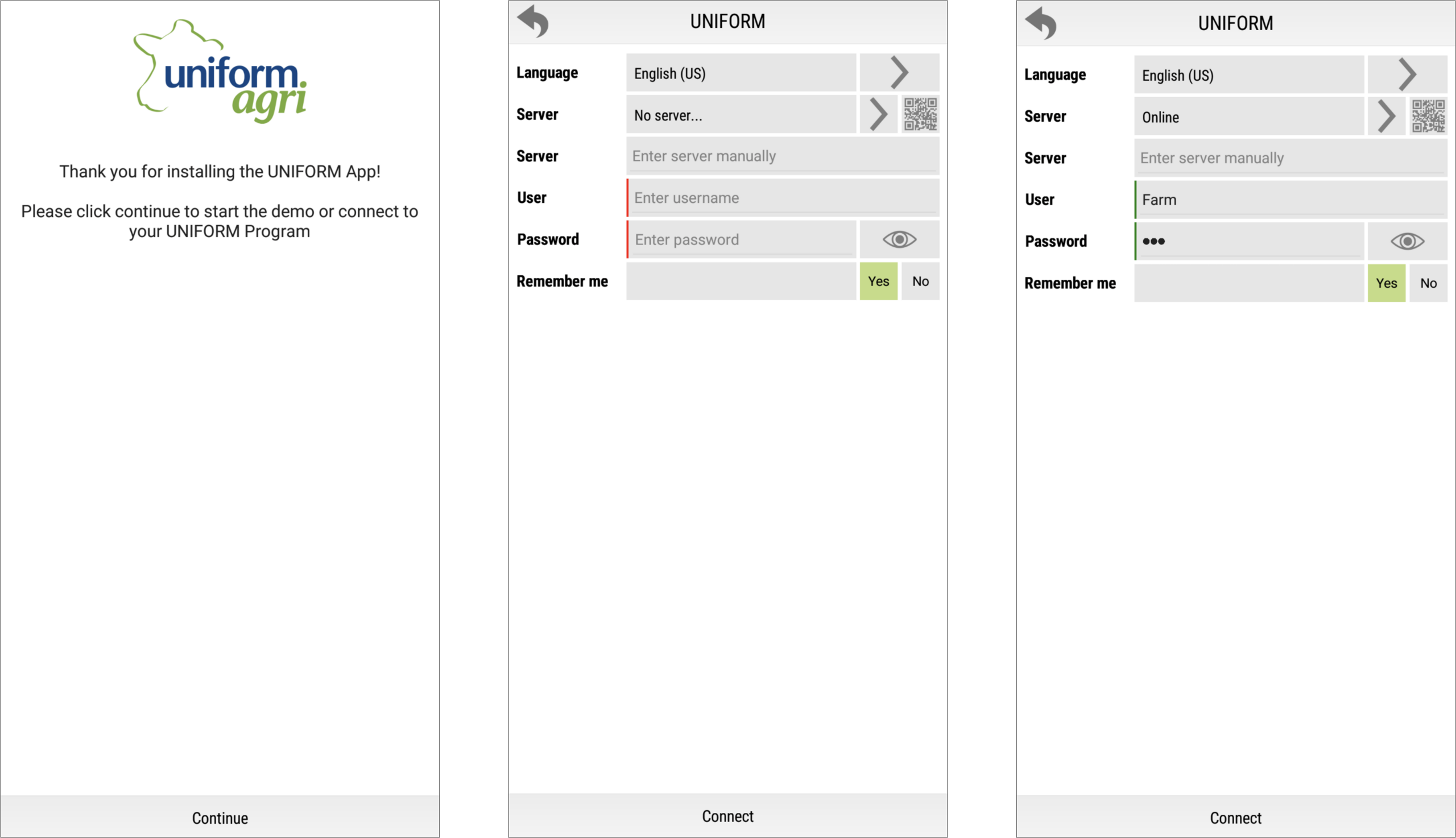 UNIFORM App: Setup, use and synchronization - UNIFORM-Agri